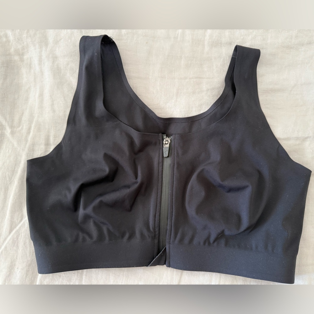ZYIA Black Zip-Up Sports Bra